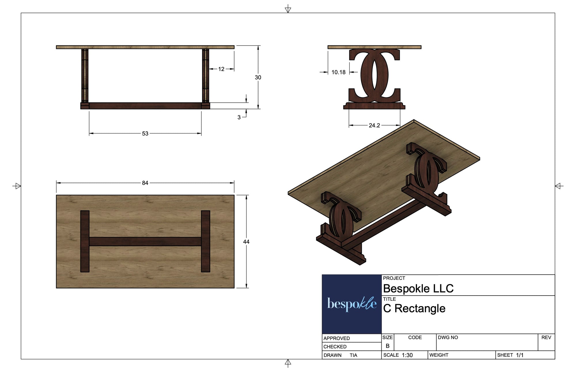 C Rectangle Table