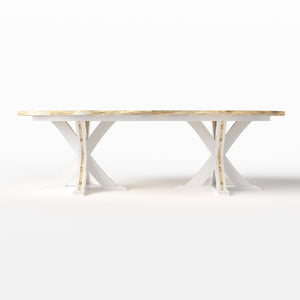 X Double Pedestal Table