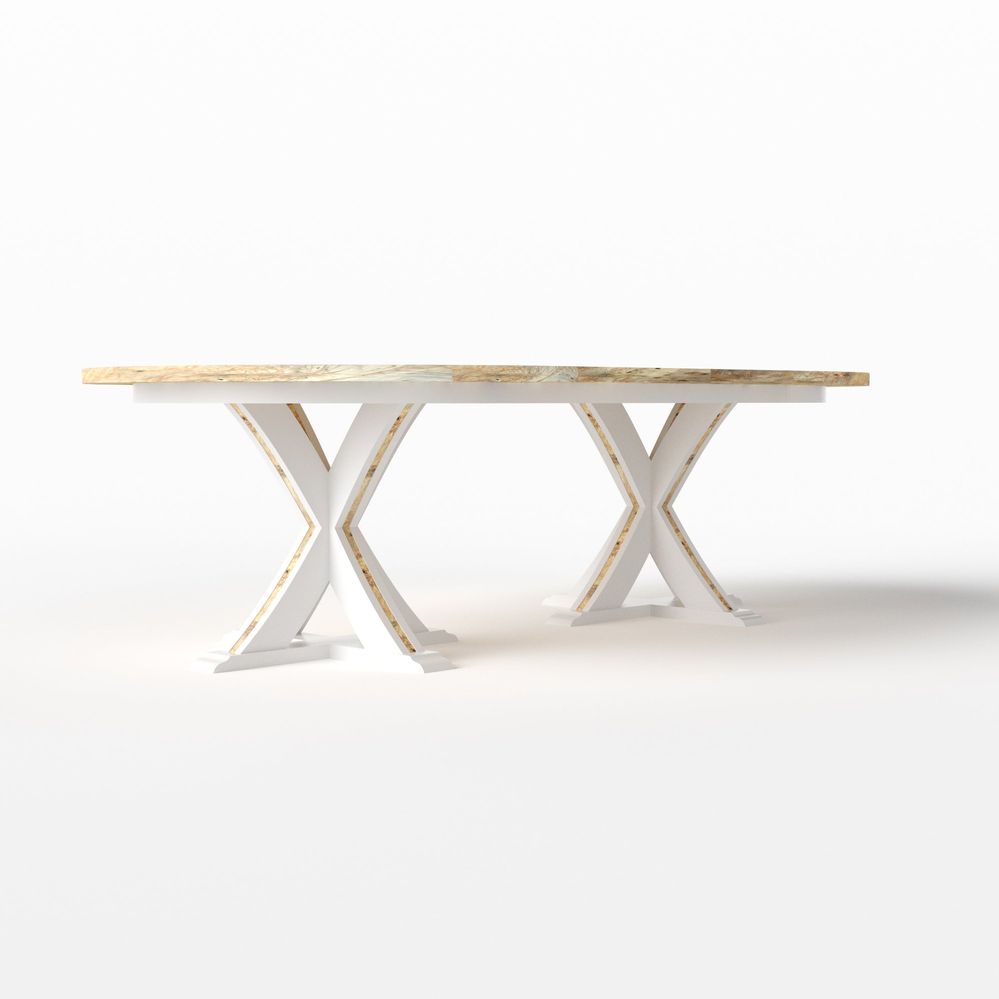 X Double Pedestal Table