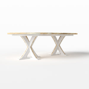 X Double Pedestal Table