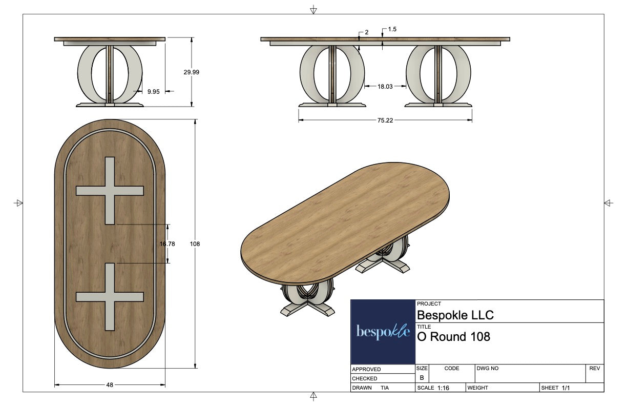 O Double Pedestal Table