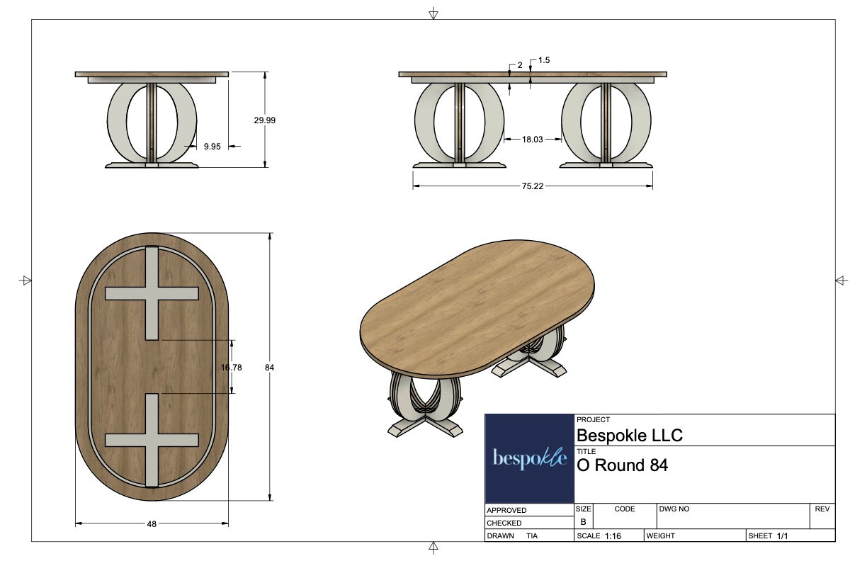 O Double Pedestal Table