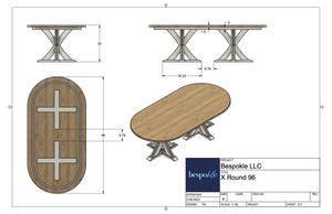 X Double Pedestal Table